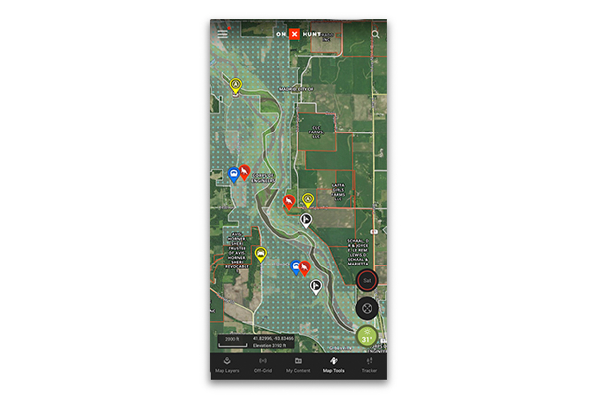 onX Hunt's Waypoints. onX Hunt's Waypoints.