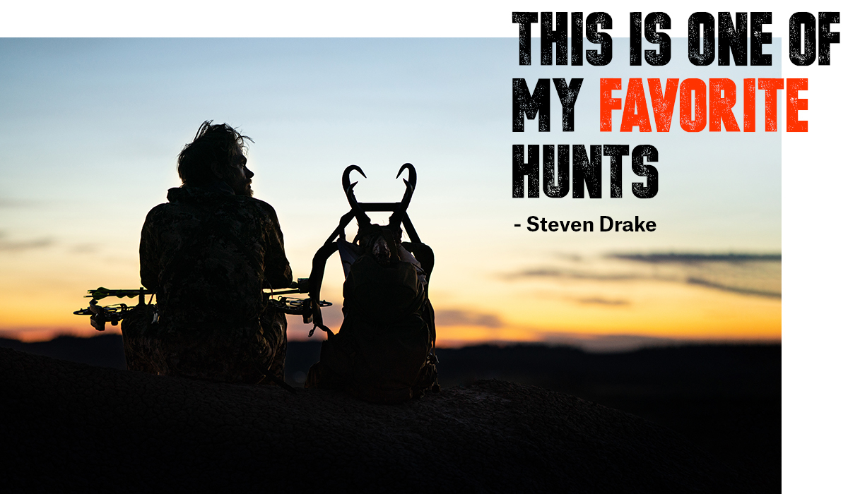 Hunter and photographer Steven Drake at sunset hunting antelope in Montana. Hunter and photographer Steven Drake at sunset hunting antelope in Montana.