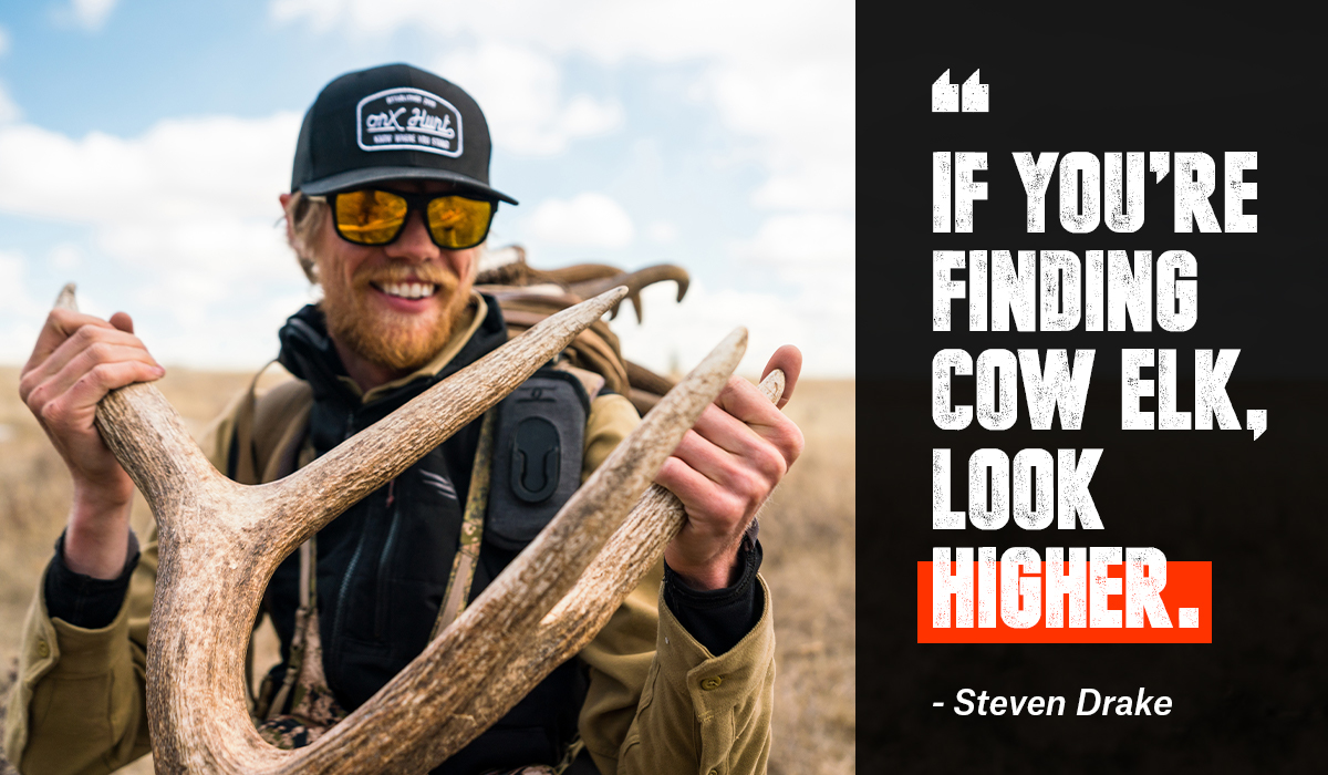 Steven Drake with shed antlers, talking about where to look to find sheds Steven Drake with shed antlers, talking about where to look to find sheds