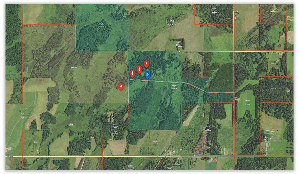 The onX Hunt App can be used to hunt boundary edges of private and public land when hunting whitetail deer. The onX Hunt App can be used to hunt boundary edges of private and public land when hunting whitetail deer.