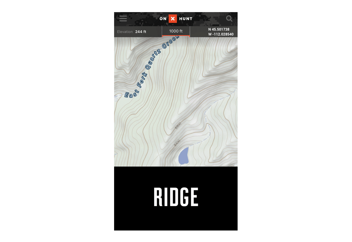 Topo map ridge Topo map ridge