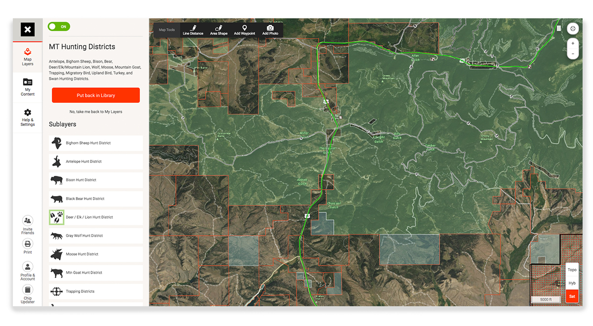 onX Hunt Web Map page showing Montana game management units. onX Hunt Web Map page showing Montana game management units.
