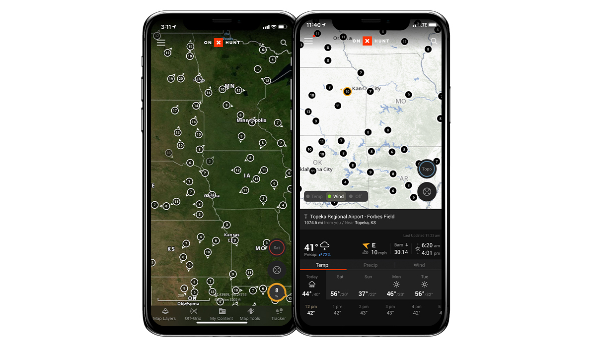 onX Hunt App with additional weather stations from Weather Underground. onX Hunt App with additional weather stations from Weather Underground.