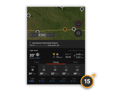 onX displays wind speed and direction, temperature or nothing at all but tapping on the display setting you prefer.