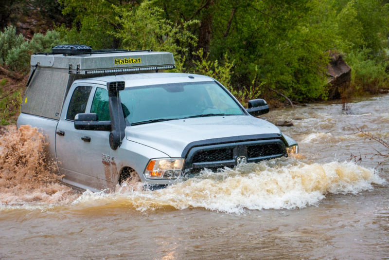 Truck crossing water