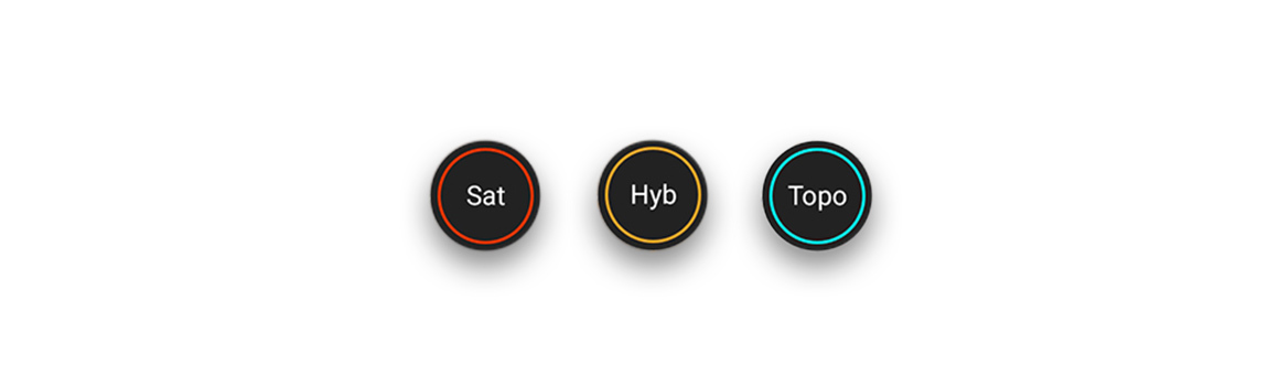 onX Basemap aerial, topo and hybrid toggle buttons. onX Basemap aerial, topo and hybrid toggle buttons.
