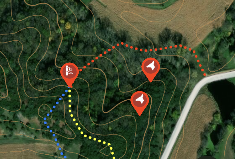 The onX Hunt App can be used to mark tree stand locations, as well as stand entrance and exit strategies, when hunting whitetail deer. The onX Hunt App can be used to mark tree stand locations, as well as stand entrance and exit strategies, when hunting whitetail deer.
