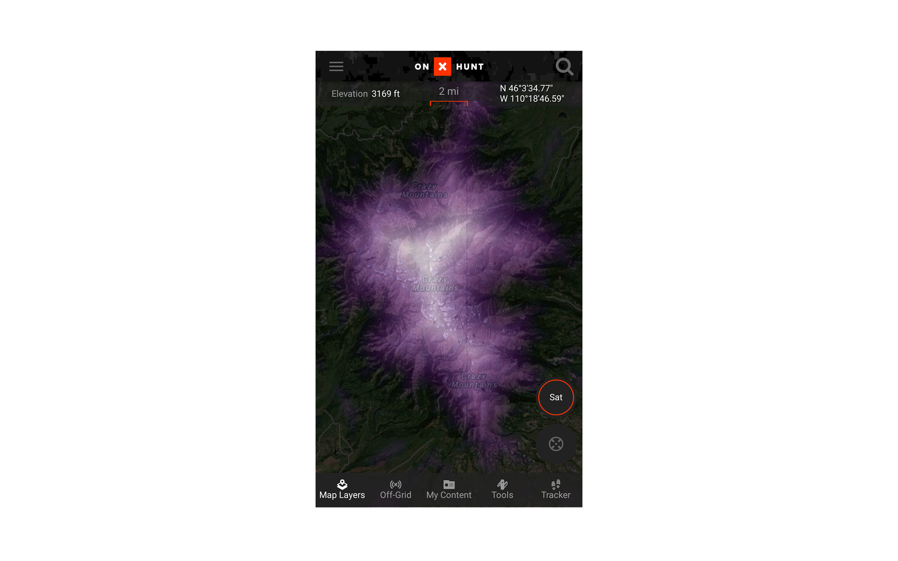 Screenshot of the onX Hunt App Randy Newburg Roadless Areas layer. Screenshot of the onX Hunt App Randy Newburg Roadless Areas layer.