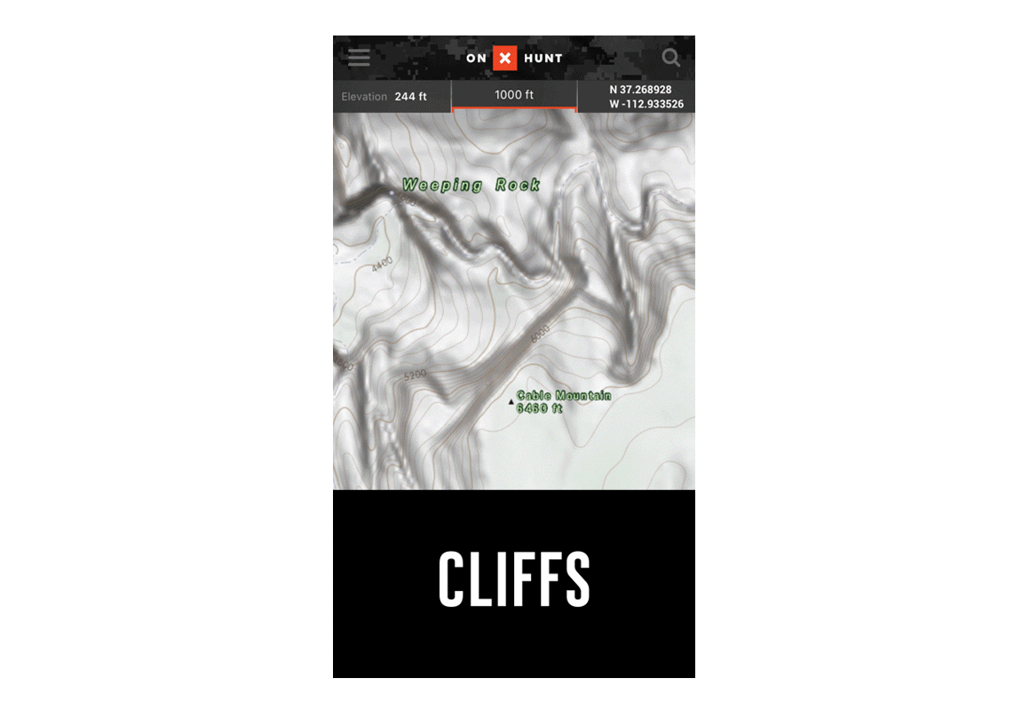 Topo map cliffs Topo map cliffs