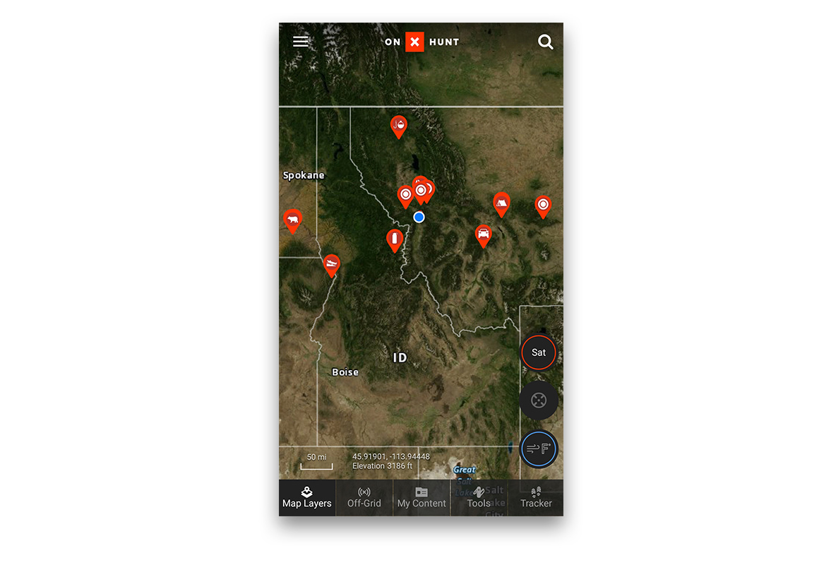 Hunt App with scattered waypoints Hunt App with scattered waypoints