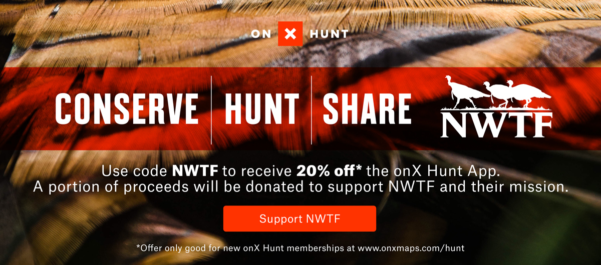 onX Hunt and the National Wild Turkey Federation partner for a discount code on the onX Hunt App. onX Hunt and the National Wild Turkey Federation partner for a discount code on the onX Hunt App.