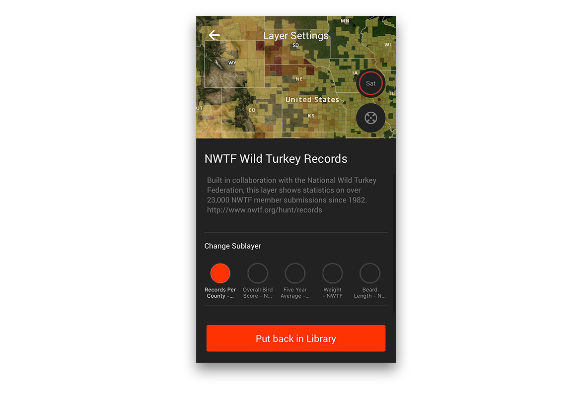 onX Hunt App National Wild Turkey Federation Layer screenshot. onX Hunt App National Wild Turkey Federation Layer screenshot.