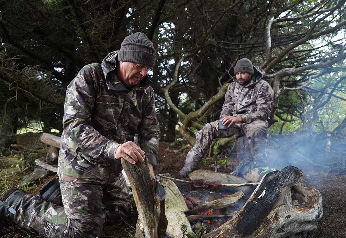 onX pro-staffer Remi Warren & son cooking sitka blacktail venison on a hot rock camp fire. onX pro-staffer Remi Warren & son cooking sitka blacktail venison on a hot rock camp fire.