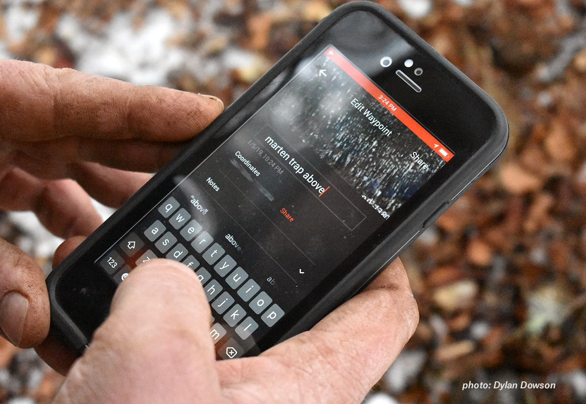 Screenview of the onX Hunt App while setting hunting traps in Montana. Screenview of the onX Hunt App while setting hunting traps in Montana.