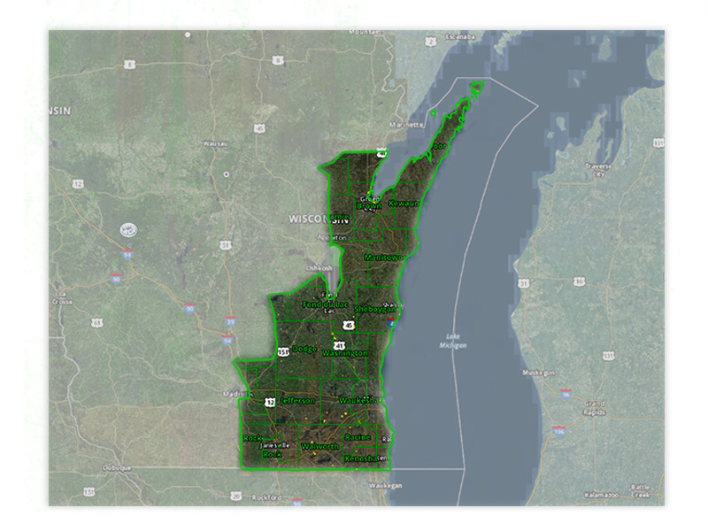 Map of Wisconsin turkey hunt zone 2