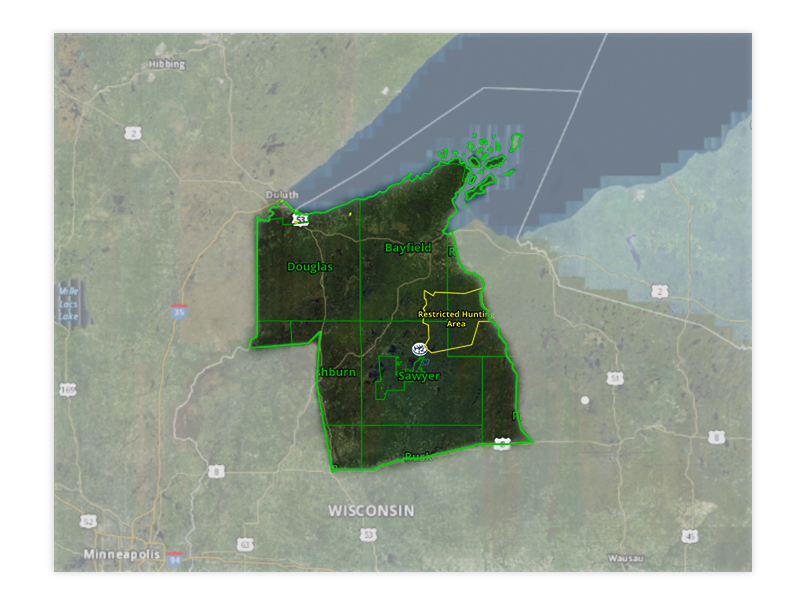 Map of Wisconsin turkey hunt zone 6